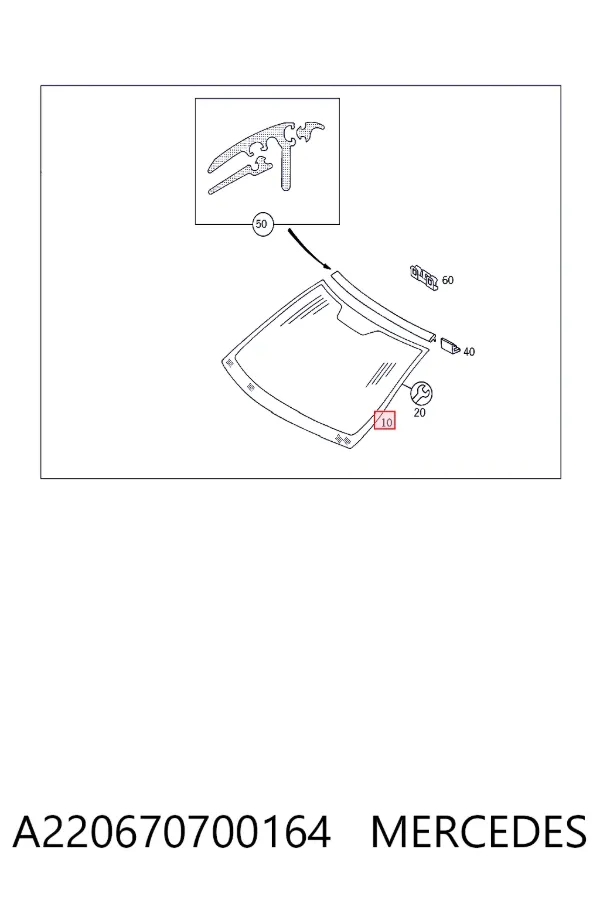 Автоскло Mercedes A2206707001 ціна, від 1479.87 USD