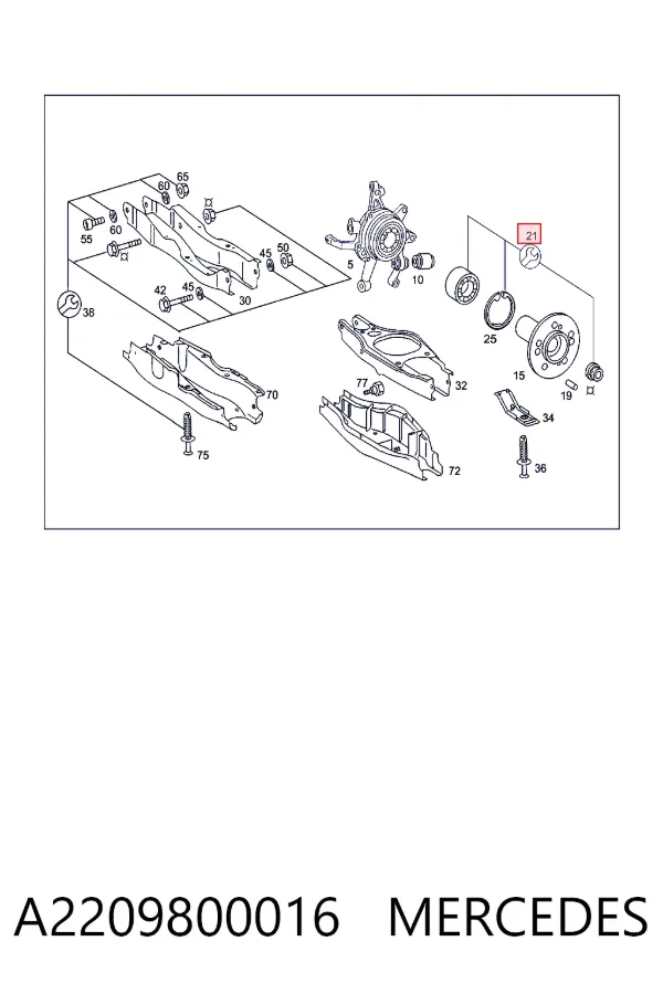 Підшипник задньої ступиці A2209800016 Mercedes