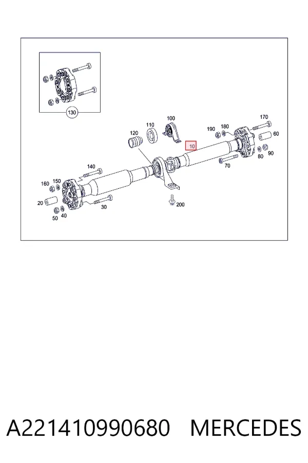 Вал карданний задній, у зборі Mercedes A2214109906 ціна, від 0.02 USD