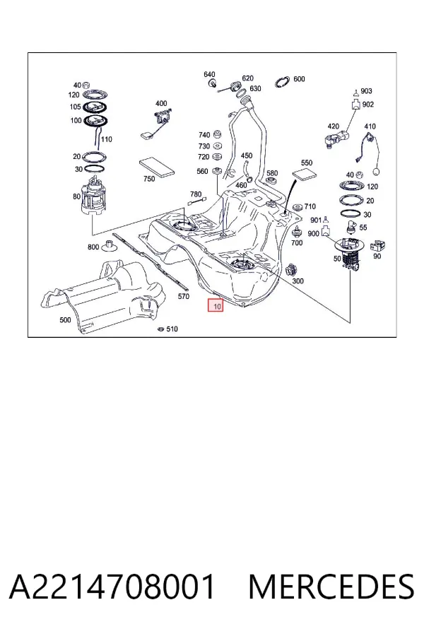 Паливний бак A2214708001 Mercedes