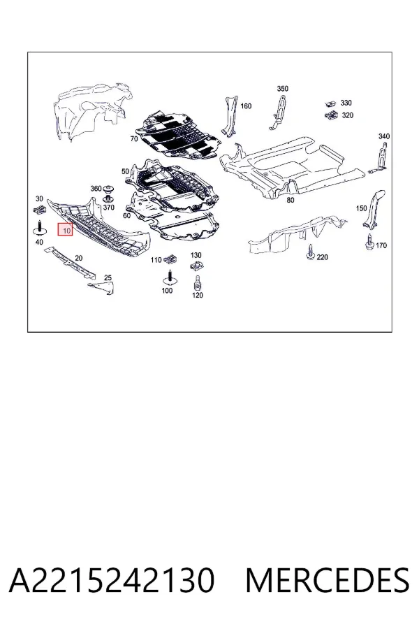 Захист двигуна передній A2215242130 Mercedes