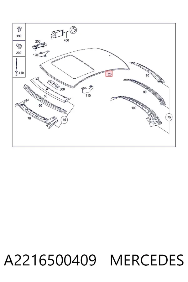 Дах A2216500409 Mercedes