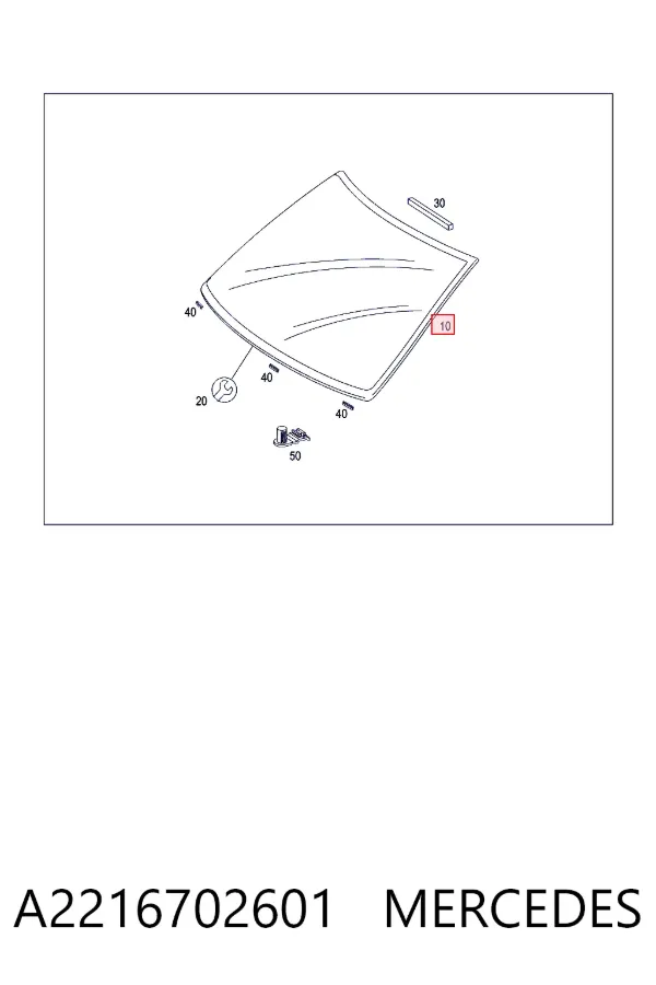 Лобове скло A2216702601 Mercedes
