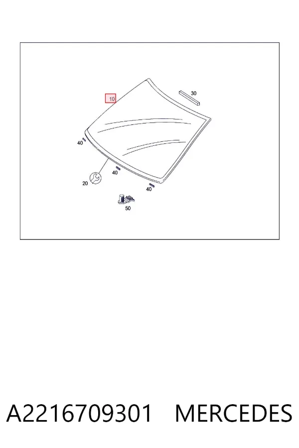 Лобове скло A2216709301 Mercedes