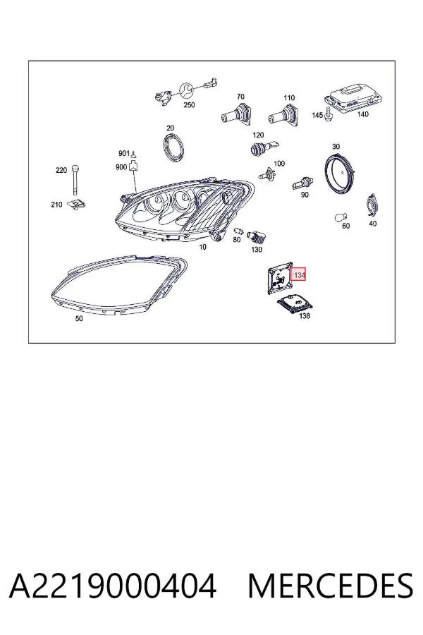 Блок керування освітленням A2219000404 Mercedes