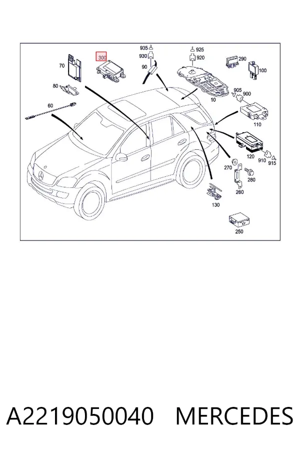 Підсилювач сигналу антени A2219050040 Mercedes