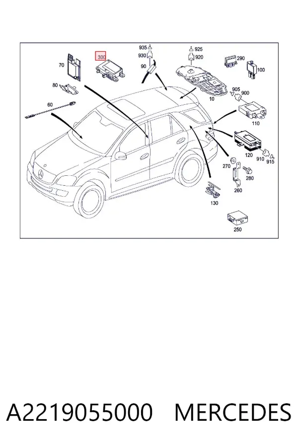 Підсилювач сигналу антени A2219055000 Mercedes