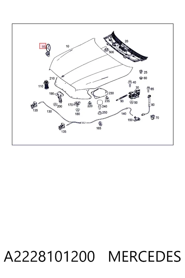 Емблема капота A2228101200 Mercedes