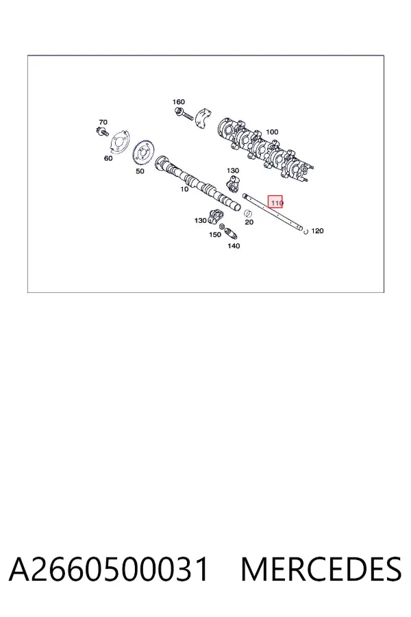 Вісь коромисла рокерів A2660500031 Mercedes