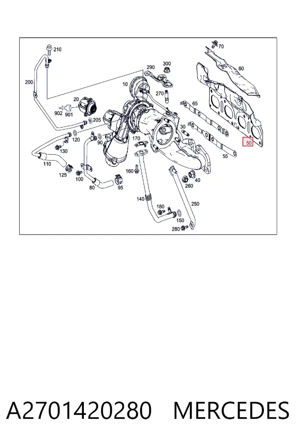 Прокладка колектора A2701420280 Mercedes