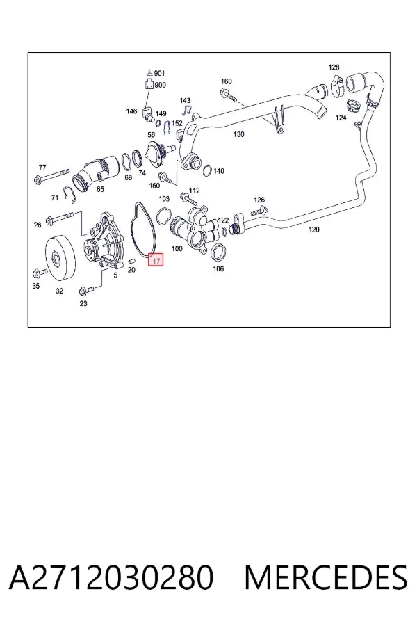 Прокладка водяної помпи A2712030280 Mercedes