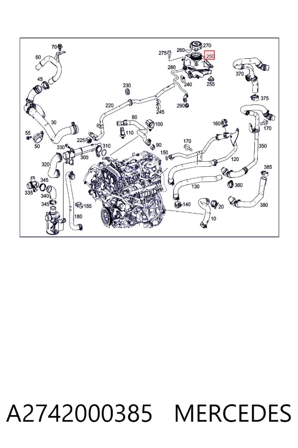 Бачок системи охолодження A2742000385 Mercedes