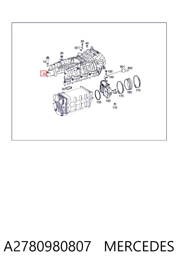 Впускний колектор A2780980807 Mercedes