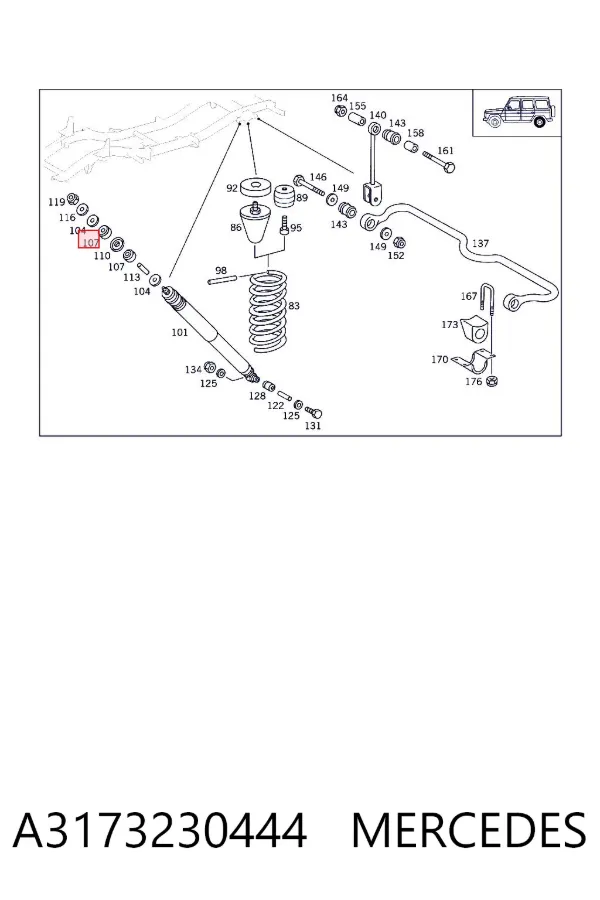 Втулка штоку переднього амортизатора A3173230444 Mercedes