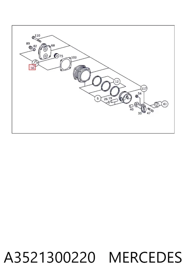 Компресор, ремкомплект, прокладки (TRUCK) A3521300220 Mercedes