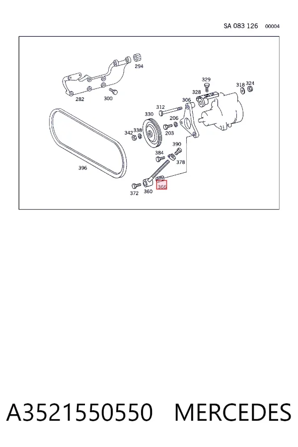 Кронштейн генератора A3521550550 Mercedes