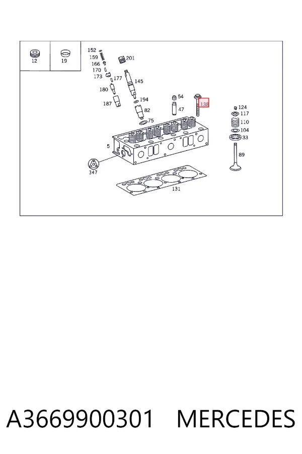 Болт ГБЦ A3669900301 Mercedes