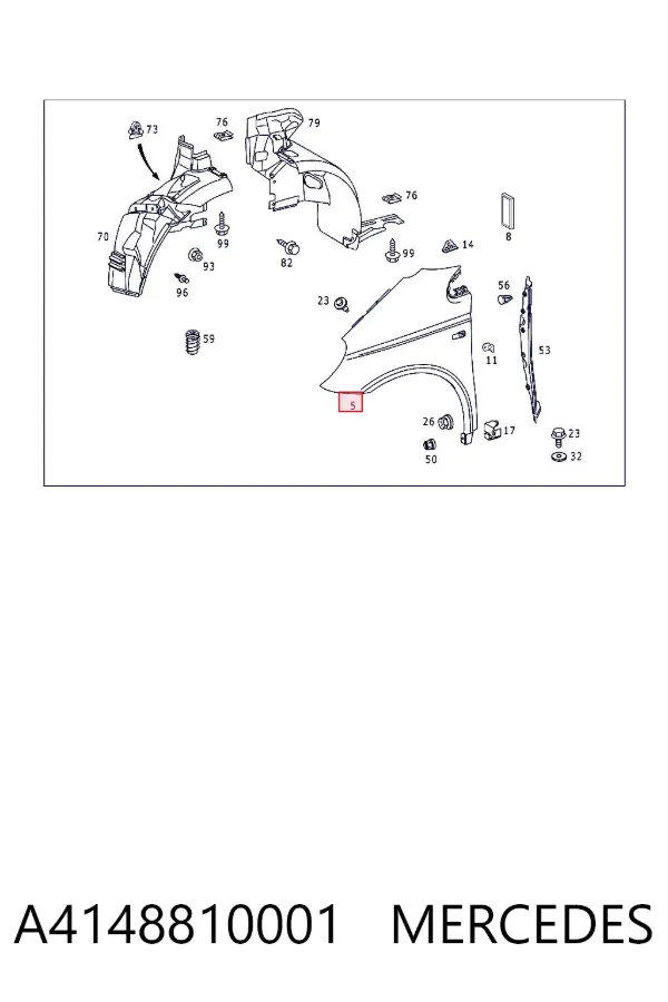 Крило переднє ліве A4148810001 Mercedes