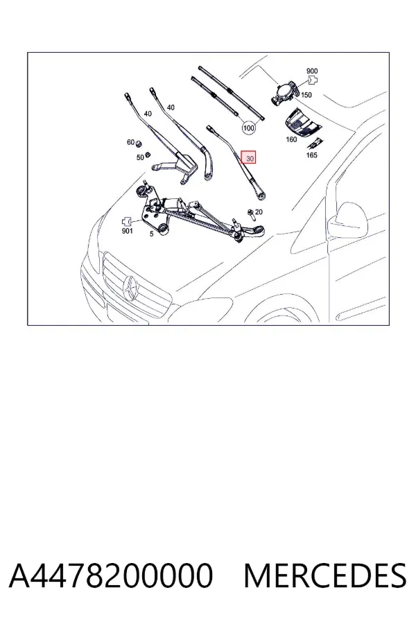 Важіль склоочисника A4478200000 Mercedes