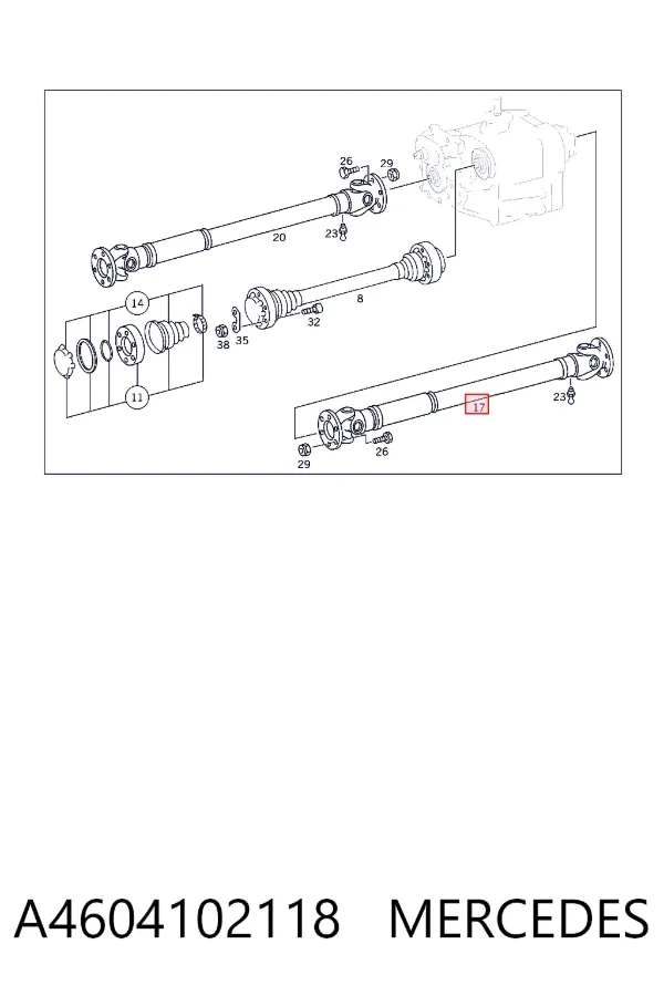 Кардан задній A4604102118 Mercedes