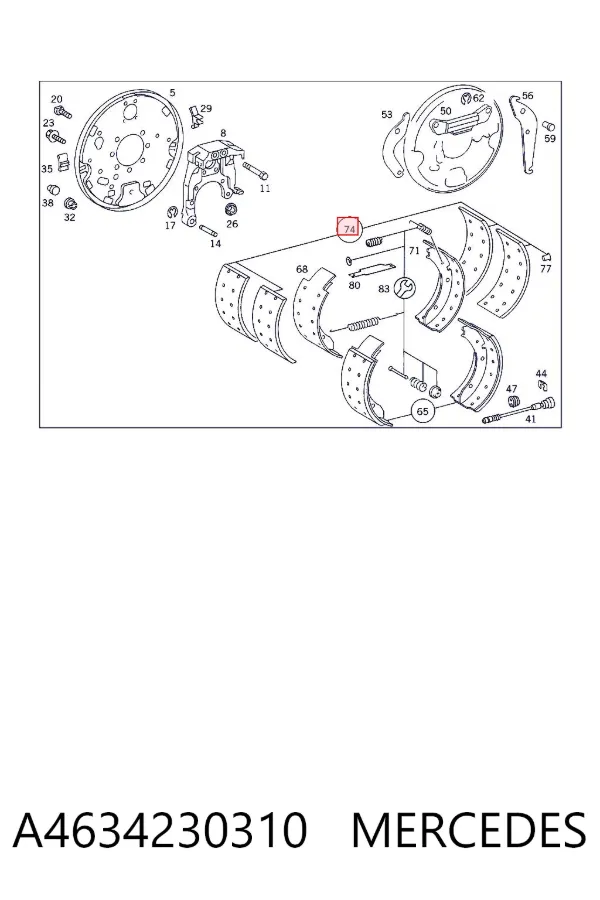 Накладка гальмівна задня (TRUCK) A4634230310 Mercedes