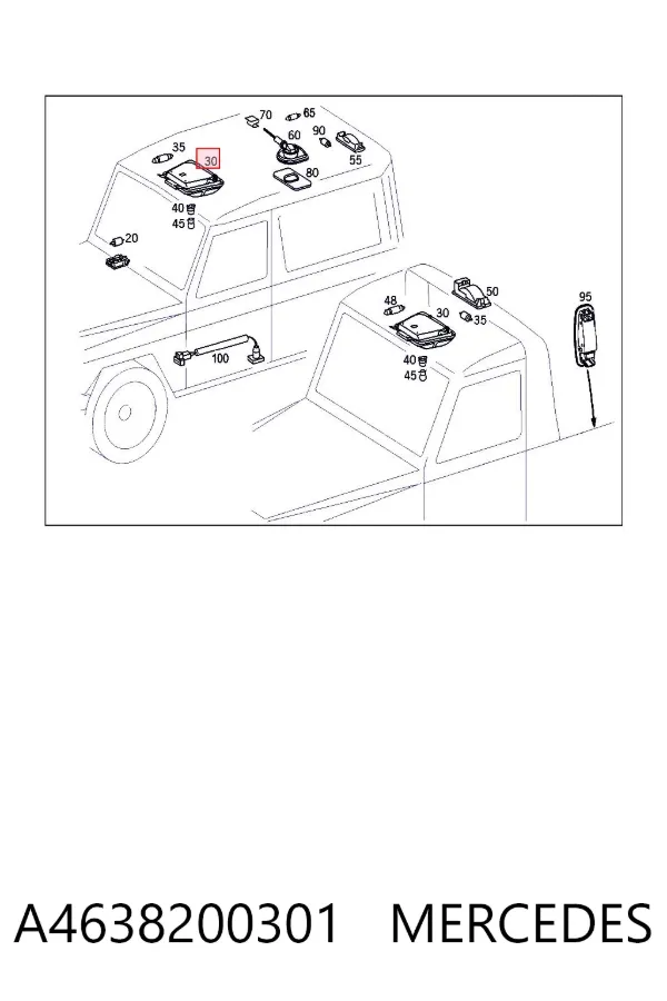 Плафон освітлення кабіни A4638200301 Mercedes