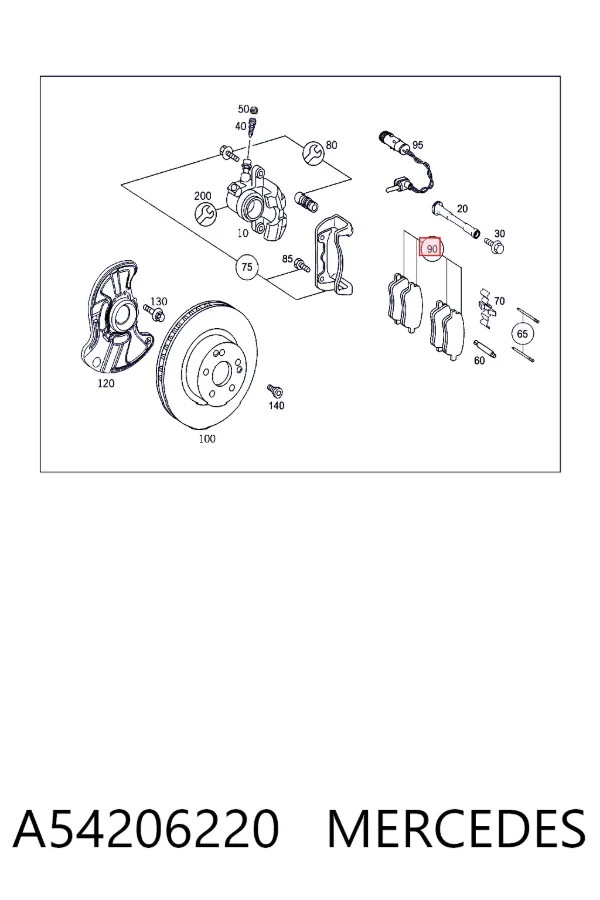 Гальмівні колодки Mercedes A0054206220 ціна, від 23.41 USD