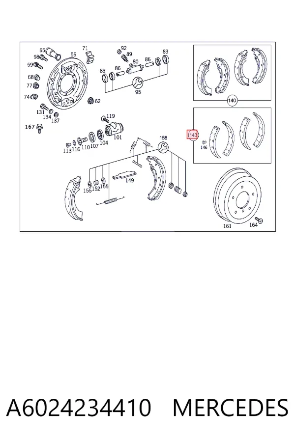 Накладка гальмівна передня (TRUCK) A6024234410 Mercedes