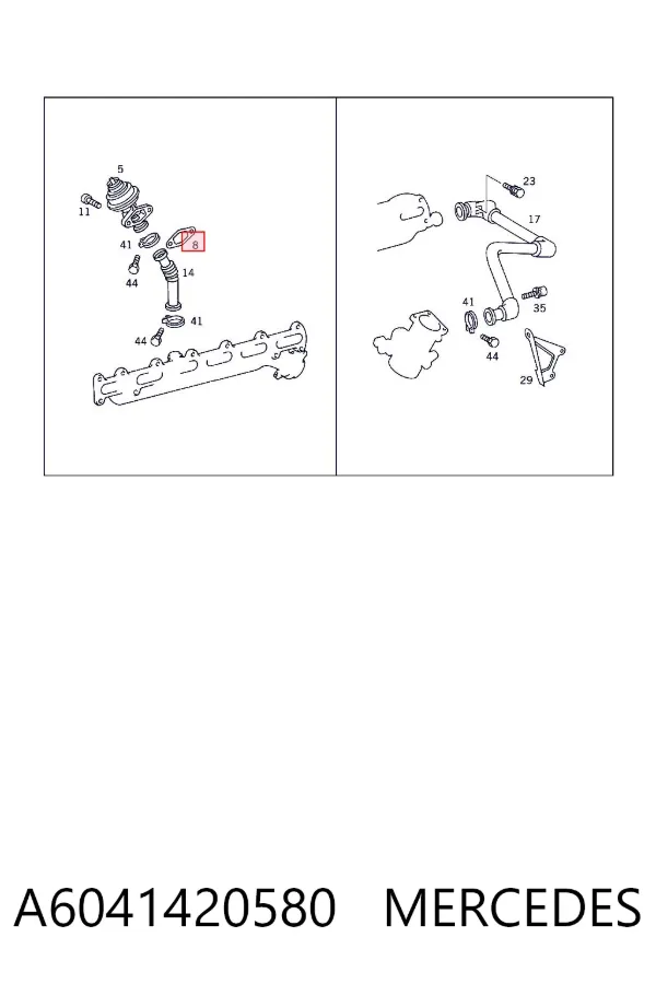 Прокладка EGR-клапана рециркуляції A6041420580 Mercedes