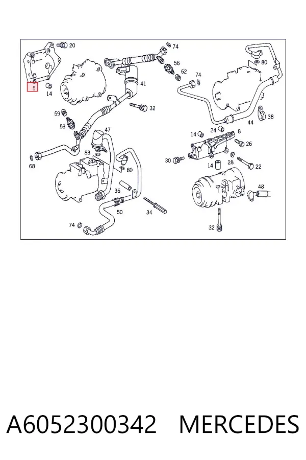 Кронштейн компресора кондиціонера A6052300342 Mercedes