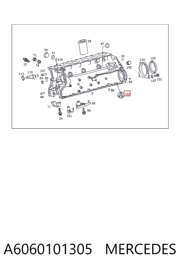 Комплект прокладок двигуна, нижній A6060101305 Mercedes
