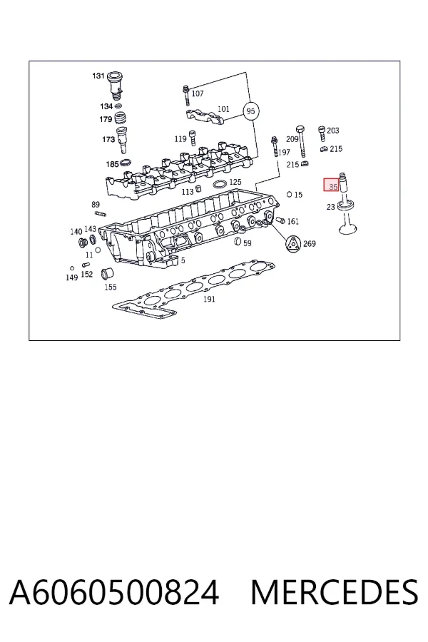 Направляюча клапанів A6060500824 Mercedes