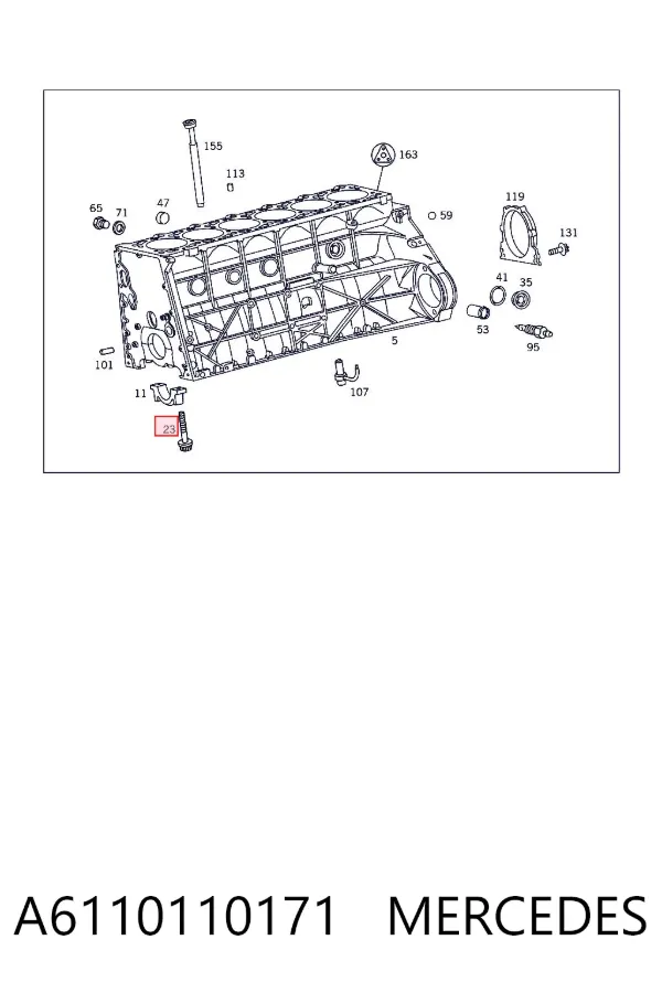 Болт кришки корінного вкладиша A6110110171 Mercedes