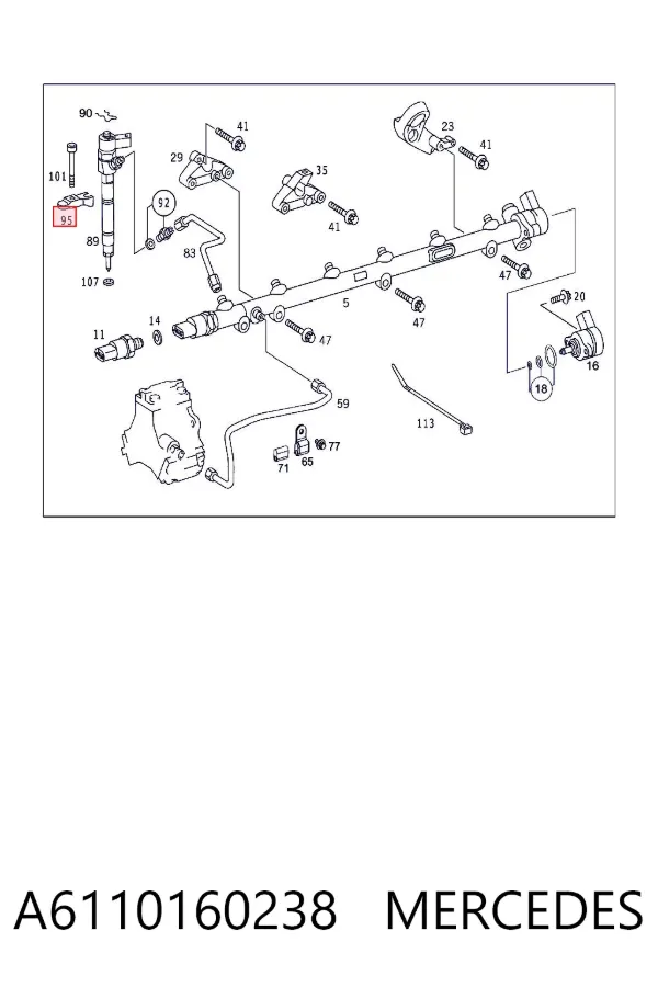 Тримач форсунки дизельної A6110160238 Mercedes