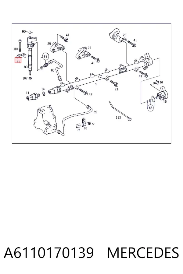 Тримач форсунки дизельної A6110170139 Mercedes