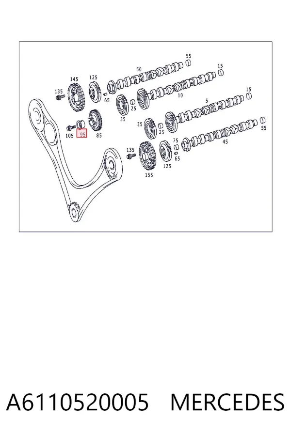 Підшипник проміжної шестерні ГРМ A6110520005 Mercedes