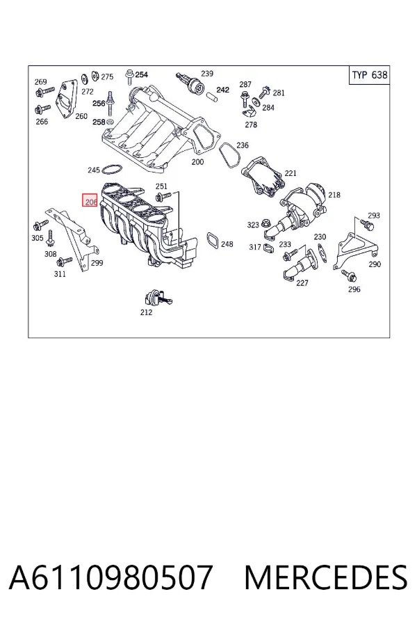 Впускний колектор A6110980507 Mercedes