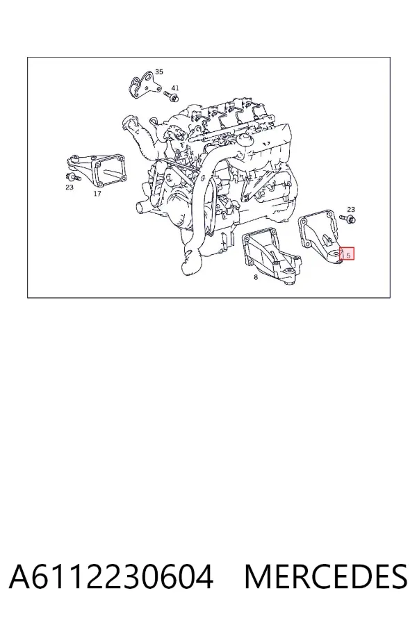 Кронштейн подушки (опори) двигуна, лівої A6112230604 Mercedes