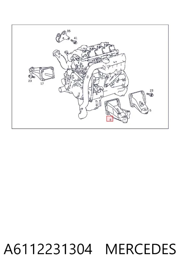 Кронштейн подушки (опори) двигуна, лівої A6112231304 Mercedes