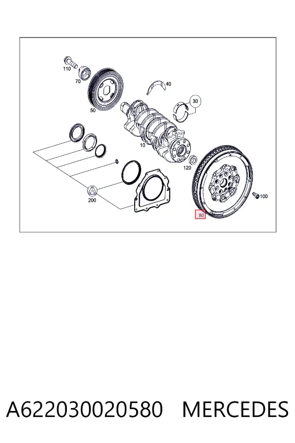 Купити A6220300205 Mercedes Маховик із зубчастим ободом в зборі