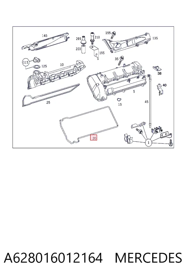Купити A6280160121 Mercedes Прокладка клапанної кришки, ліва