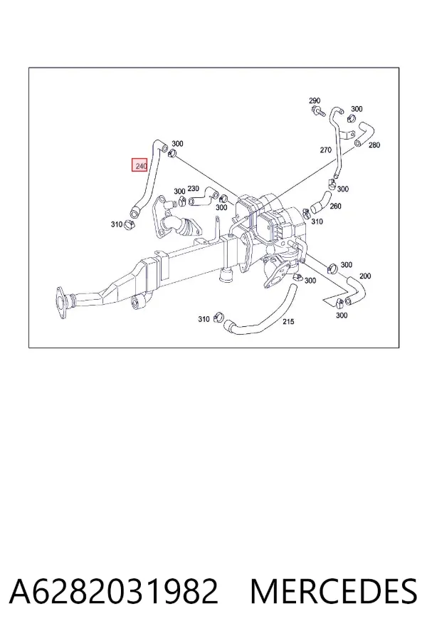 Патрубок вентиляції картера A6282031982 Mercedes