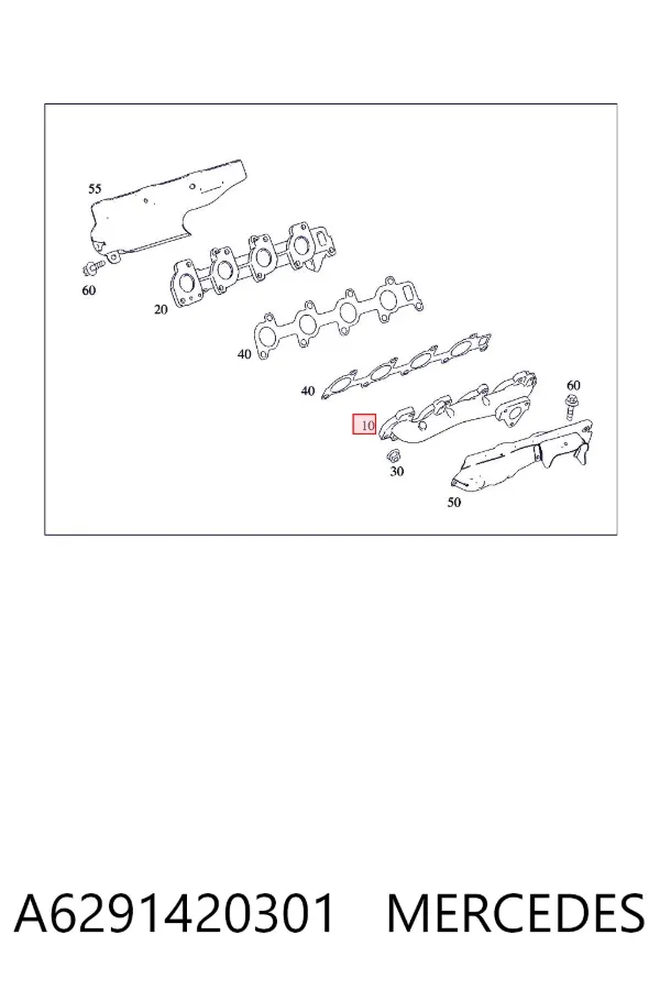 Колектор випускний, лівий A6291420301 Mercedes
