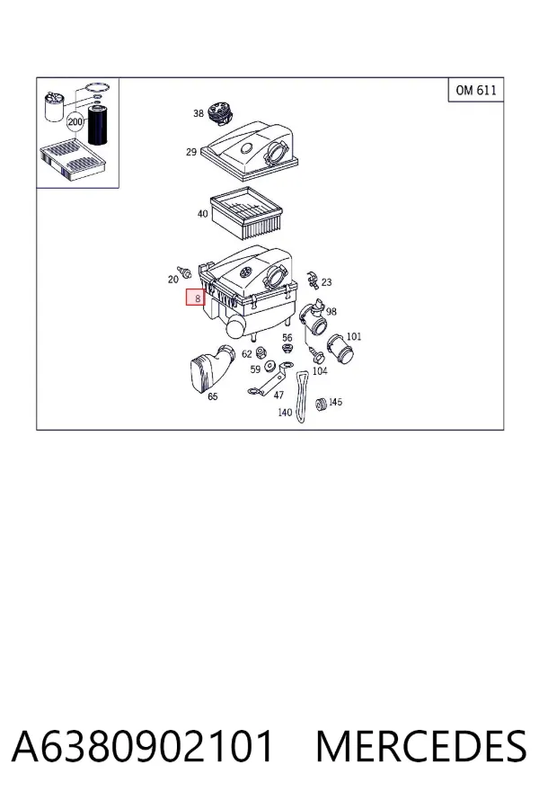 Корпус фільтра A6380902101 Mercedes