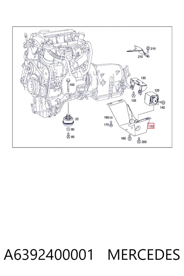Балка кріплення коробки передач A6392400001 Mercedes