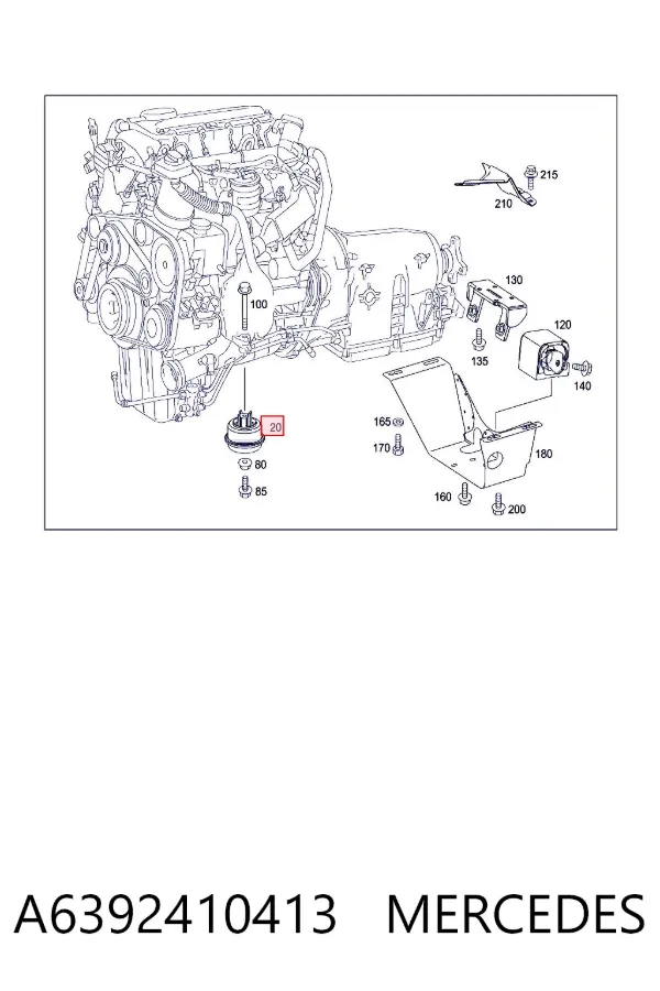 Подушка двигуна передня A6392410413 Mercedes