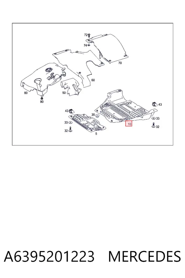 Захист двигуна A6395201223 Mercedes