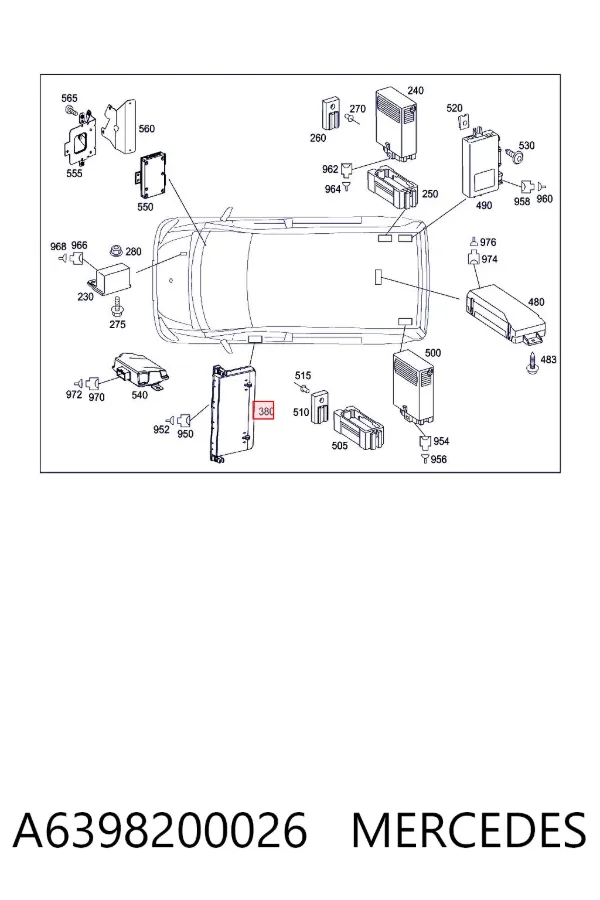 Блок комфорту передніх дверей A6398200026 Mercedes