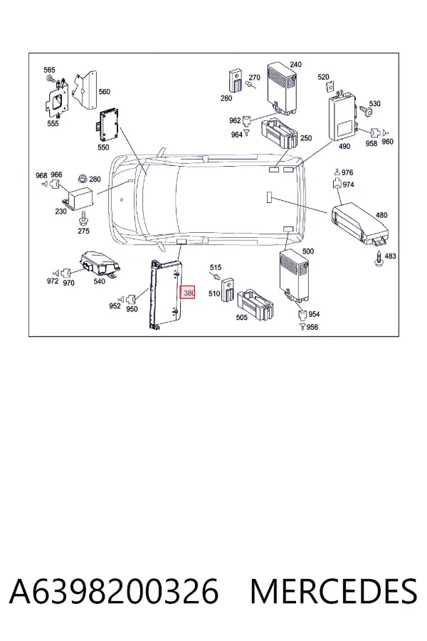 Блок комфорту передніх дверей A6398200326 Mercedes
