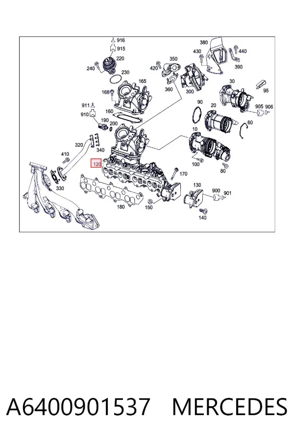 Впускний колектор A6400901537 Mercedes